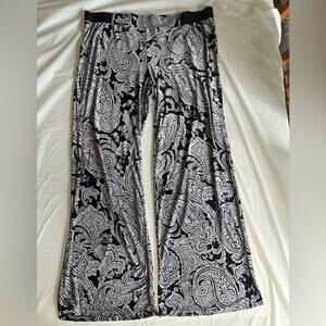 INC White and Black Paisley Palazzo Wide Leg Pants